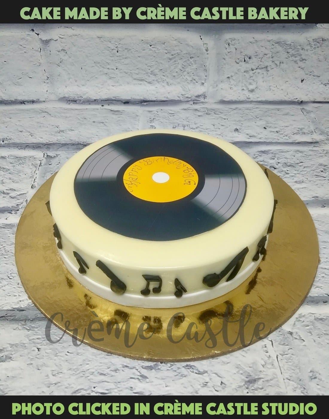 Vinyl Record Music Cake - Creme Castle