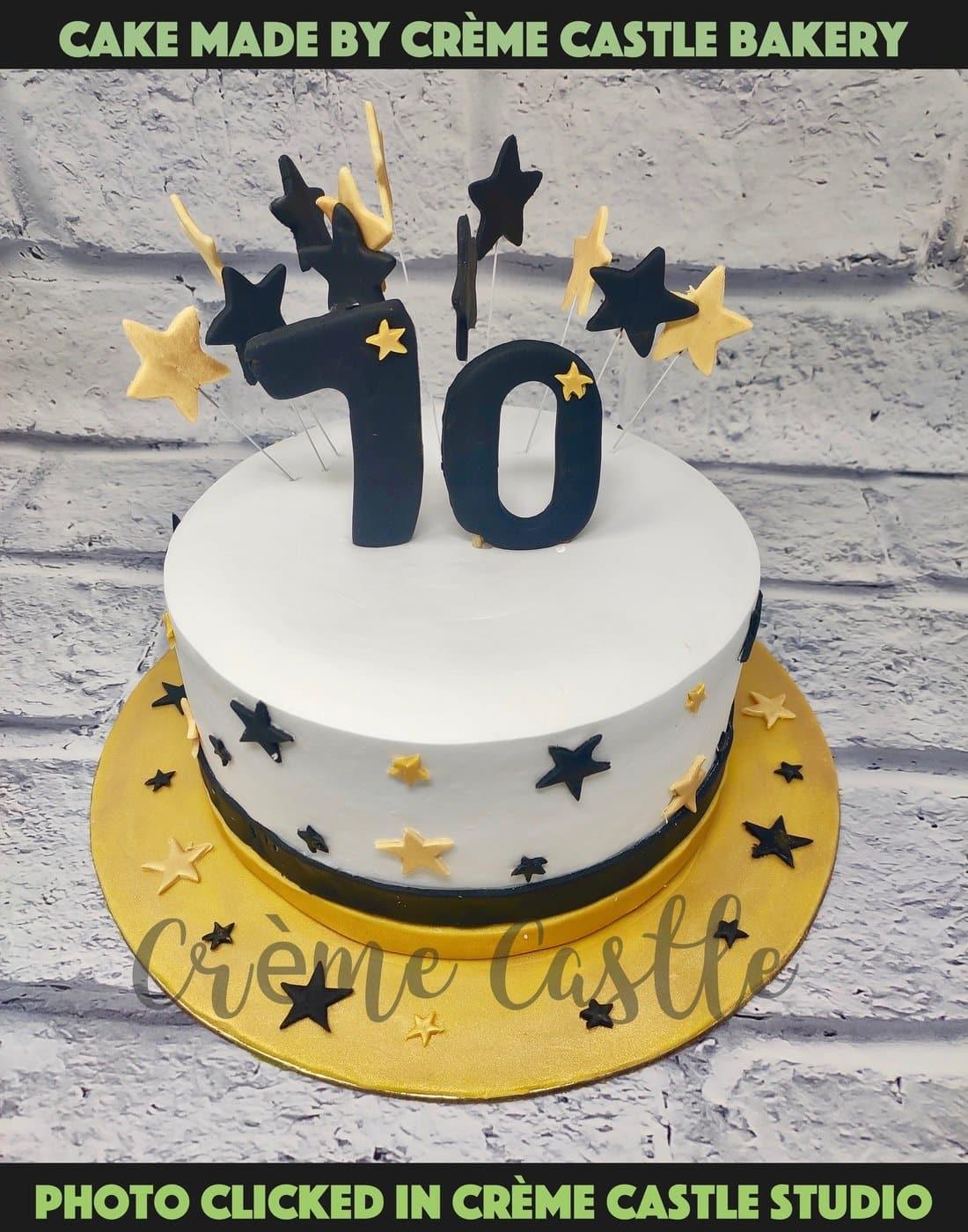 70th Birthday Cake - Creme Castle