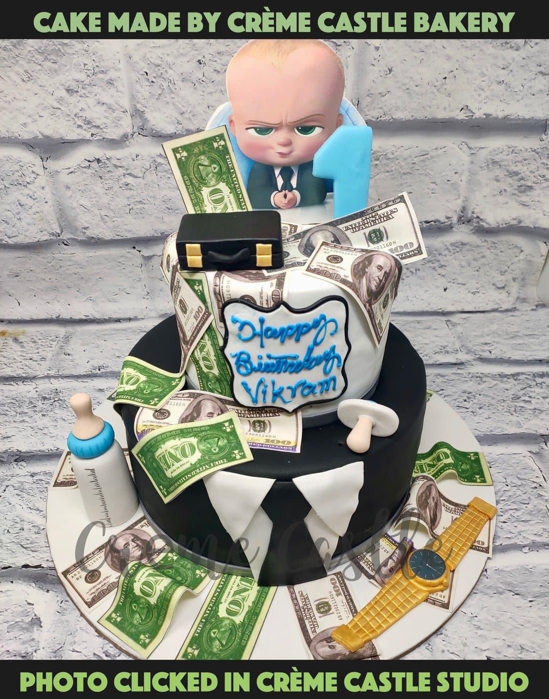 Boss Baby Tier Cake. 1st Birthday Cake for Babies. Noida Gurgaon