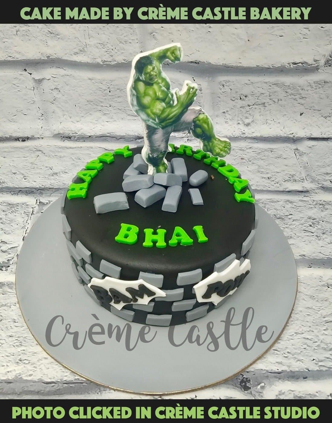 Smashing Hulk Cake - Creme Castle