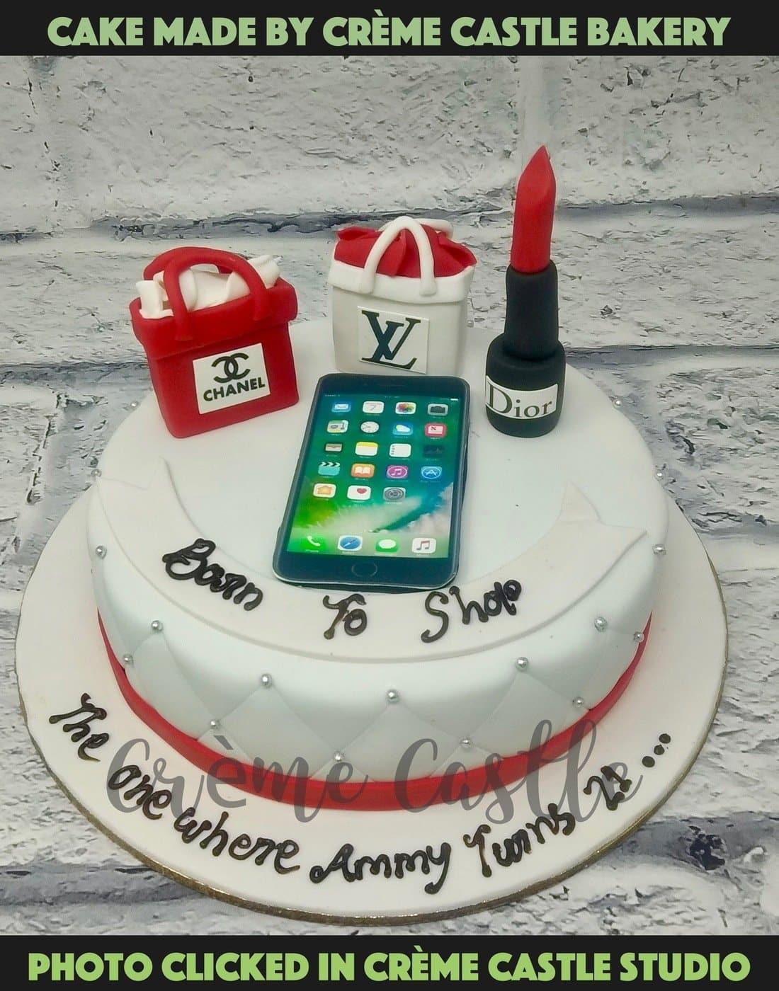 iPhone and Shopping Bags Cake - Creme Castle