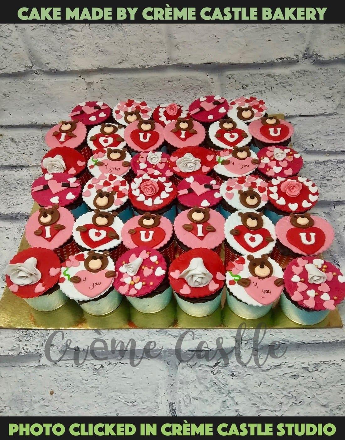 Valentine Theme Cupcakes - Creme Castle