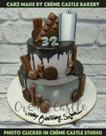 Chocolate Grey Drip Cake