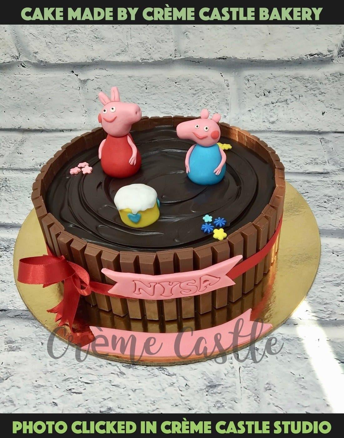 Peppa Pig and KitKat Cake - Creme Castle