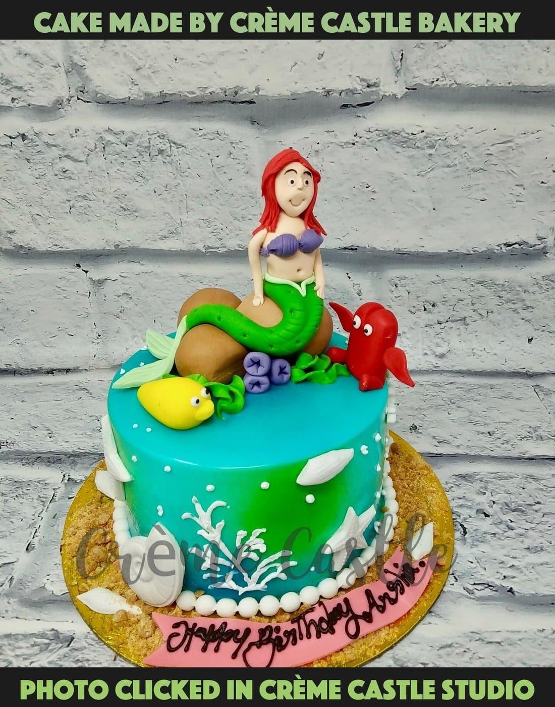 Little Mermaid Birthday Cake Topper Template Printable DIY | Bobotemp