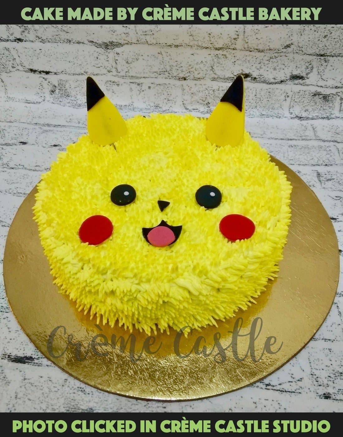 Pikachu Face Cream Cake. Cake Design for Son & Boys. Noida & Gurgaon