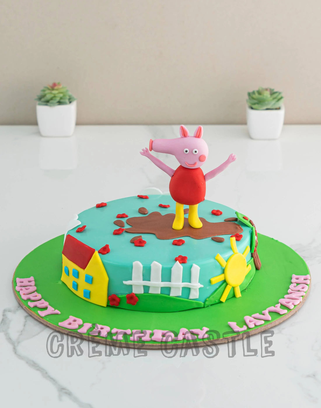 Peppa Pig Farm Cake. Kids Birthday Cake Ideas. Noida & Gurgaon