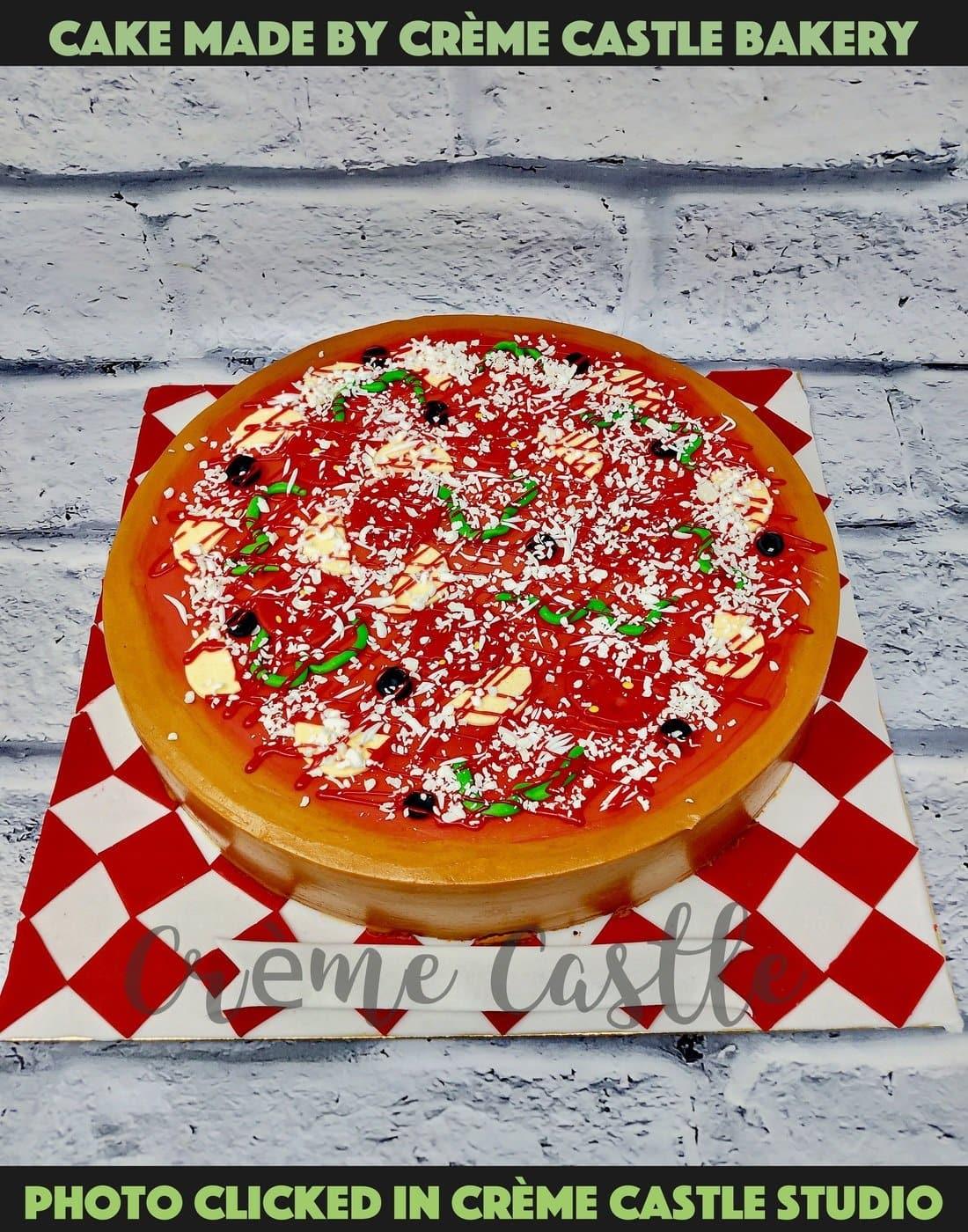 Pizza Shape Cake - Creme Castle