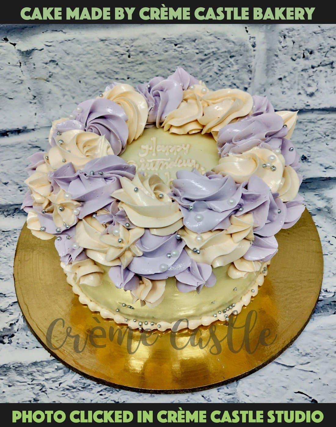 Rose Cream Cake - Creme Castle