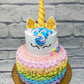 Unicorn Cream Tier Cake - Creme Castle