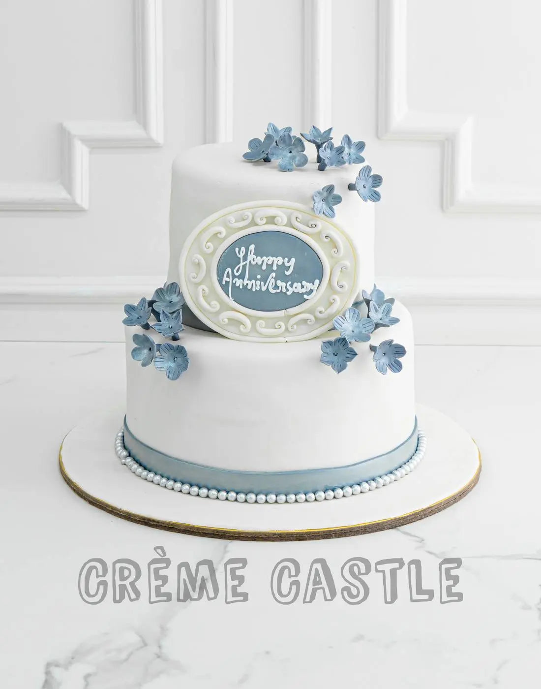 Silver Anniversary Tier Cake Creme Castle