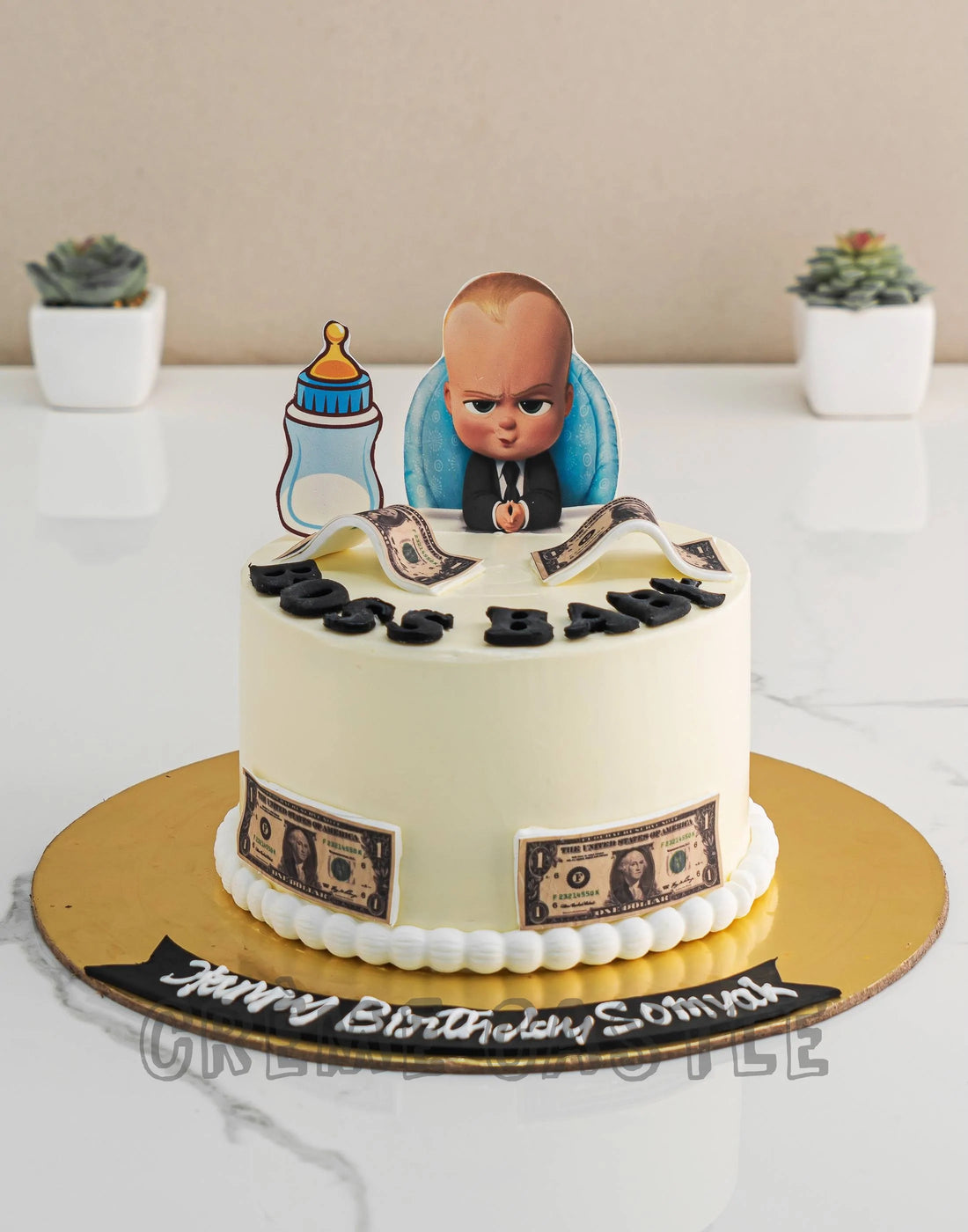 Boss Baby and Dollar Cake. Cake Design for Boys. Delivery in Greater Noida and Gurgaon