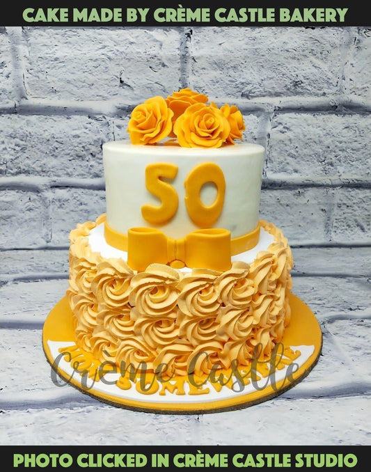 Orange rose Butter Cream Cake - Creme Castle