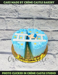 Baby Blue Crossing Half Cake