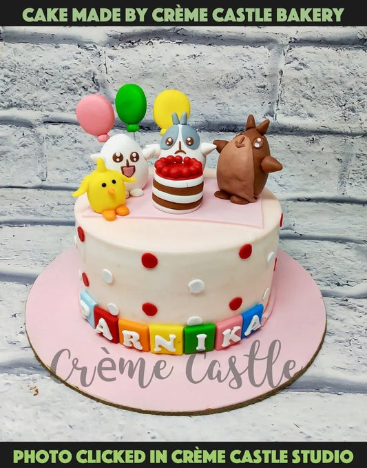 Cartoon Characters Cake - Creme Castle