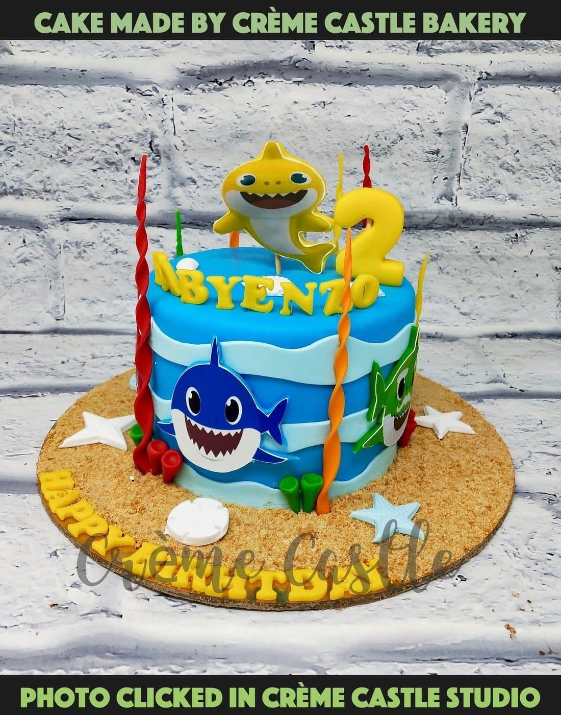 Online Cute Baby Shark Cake Delivery | Designer Shark Theme Cake