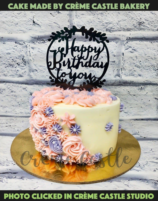 Butter Cream Floral Cake - Creme Castle