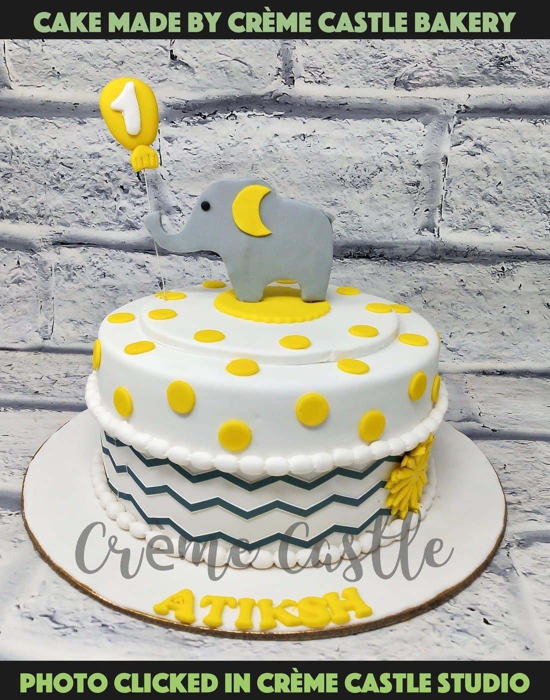Baby Elephant Balloon cake - Creme Castle