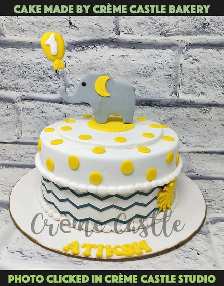 Baby Elephant Balloon cake - Creme Castle