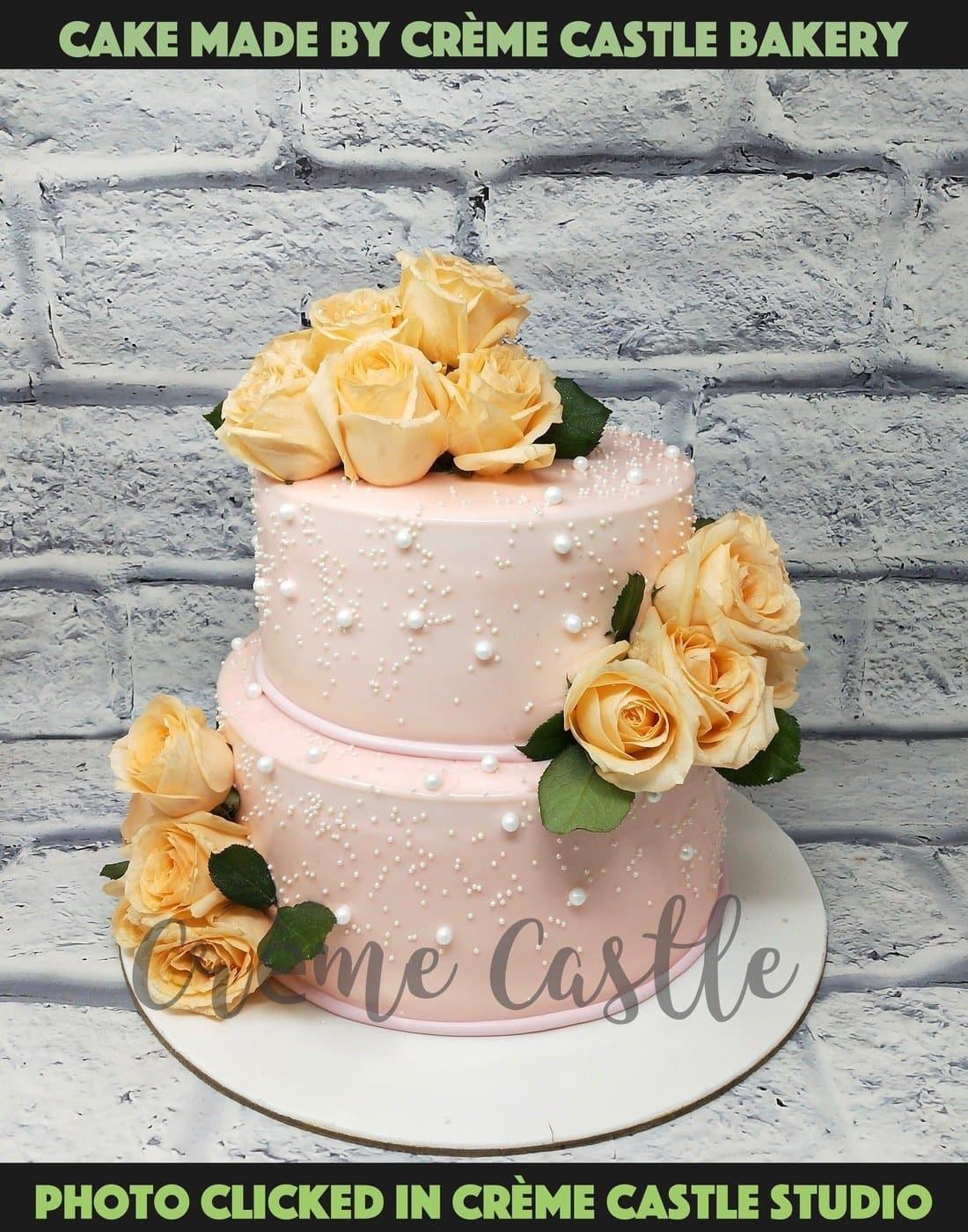 Orange Rose Cake. Wedding Cake. Engagement Cake. Noida Gurgaon