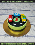 Car Theme Cream Cake
