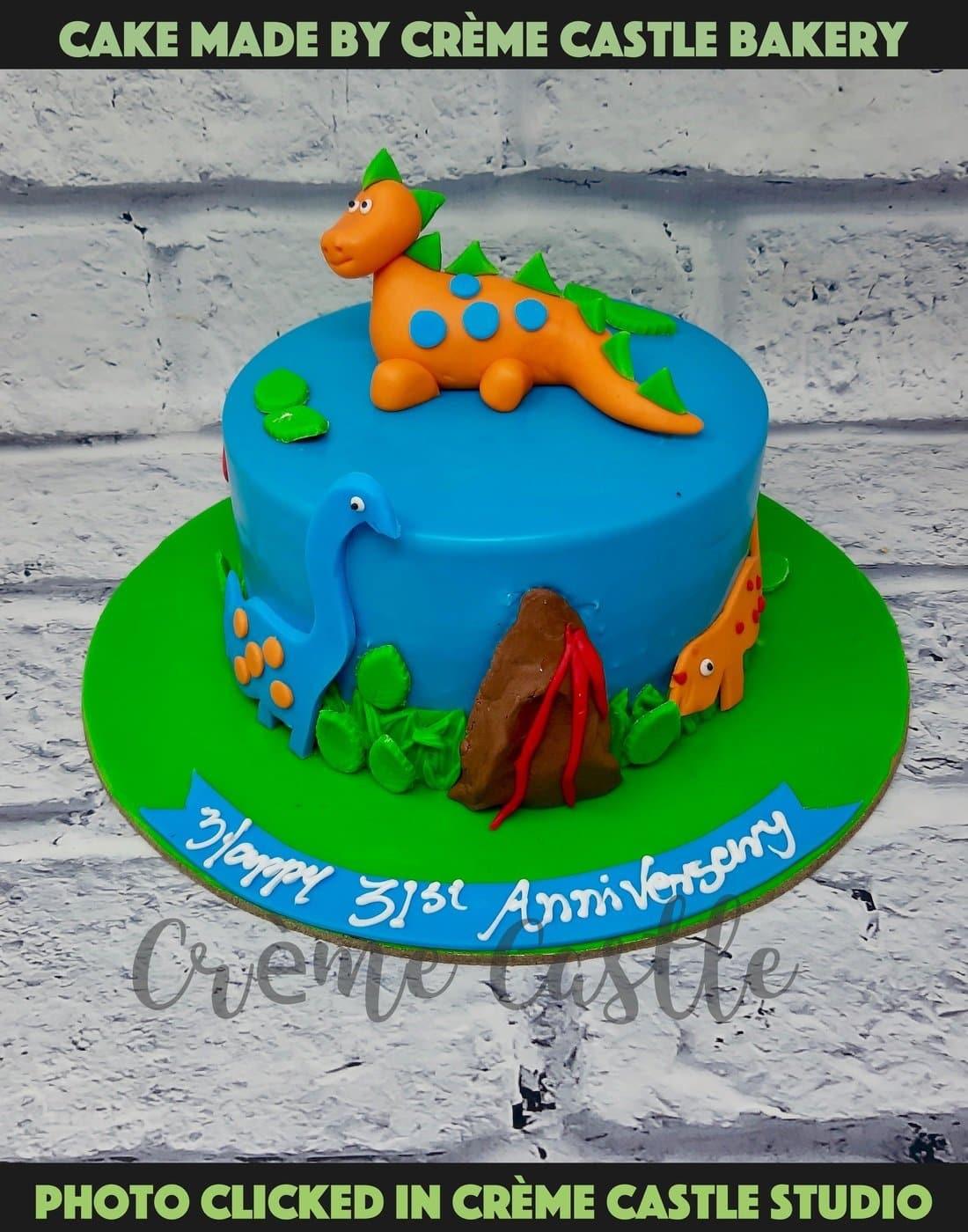 Dinosaur Blue Cake. Kids Cake Designs . Noida & Gurgaon