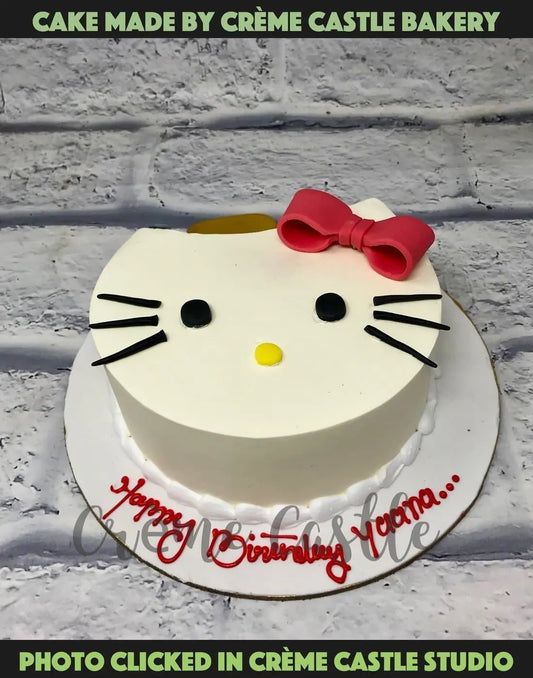 Kitty Shape Cake - Creme Castle