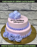 Purple 2 Tier Cream Cake