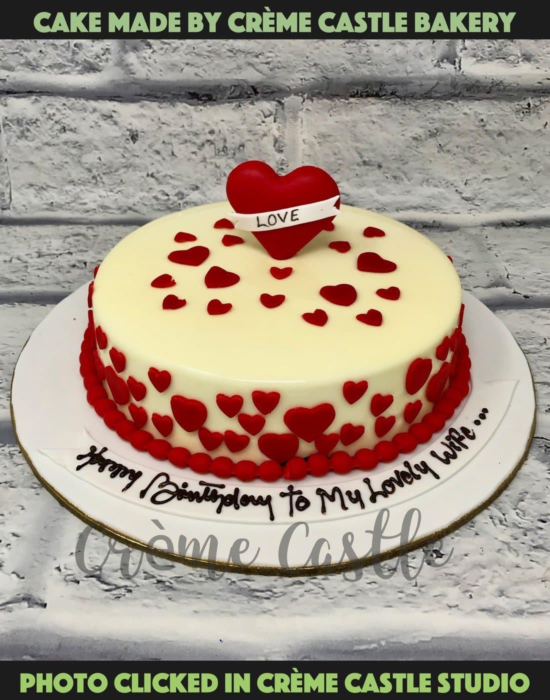 Heart Top Cake. Valentine Day Cake. Anniversary Cake. Noida Gurgaon