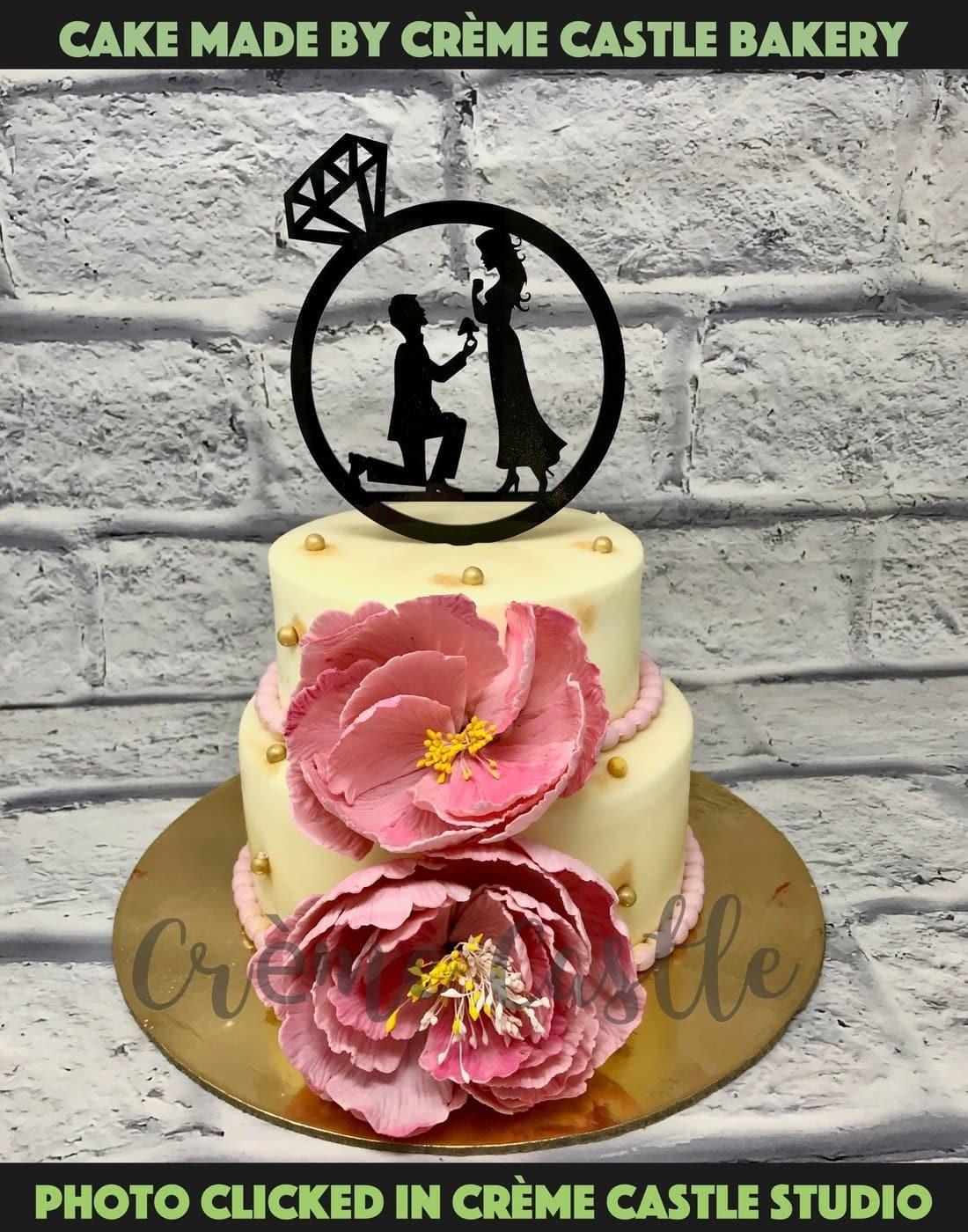 Propose Handcraft Flower. Wedding Cake. Engagement Cake. Noida Gurgaon
