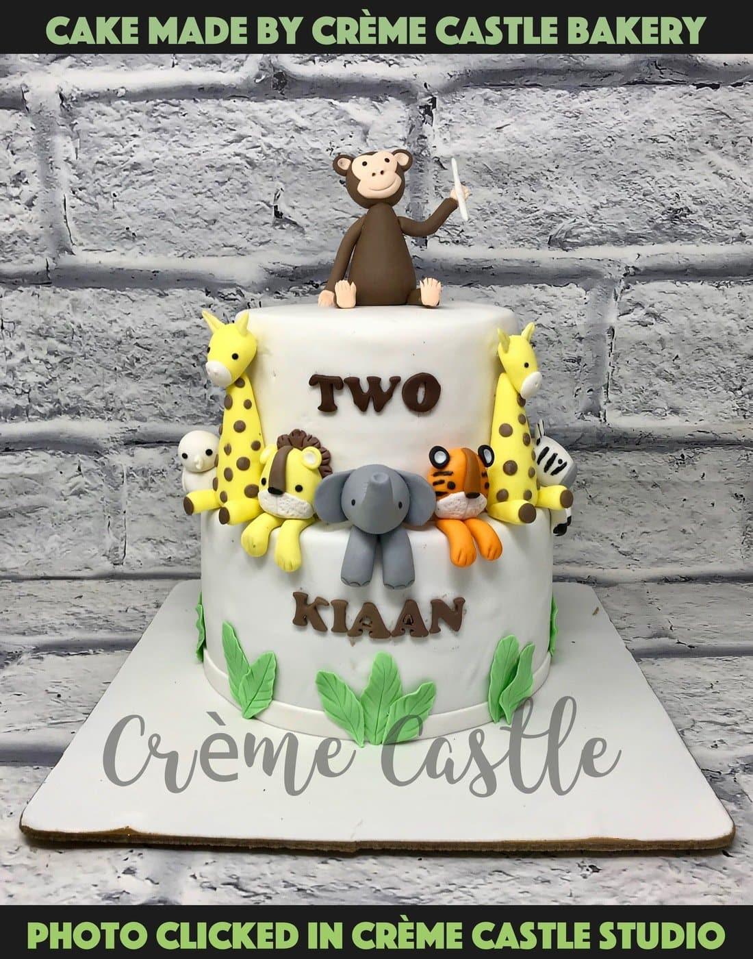 Jungle Minimalist Tier Cake - Creme Castle