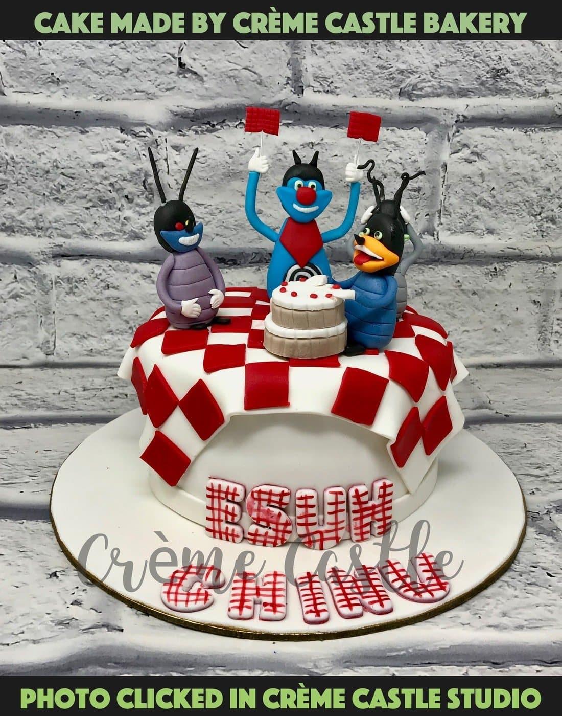 Pin by Vier Bracero on Birthday arvee | Oggy cake design, Boy birthday cake,  Cartoon cake