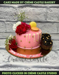 Pink Flower Anniversary Cake