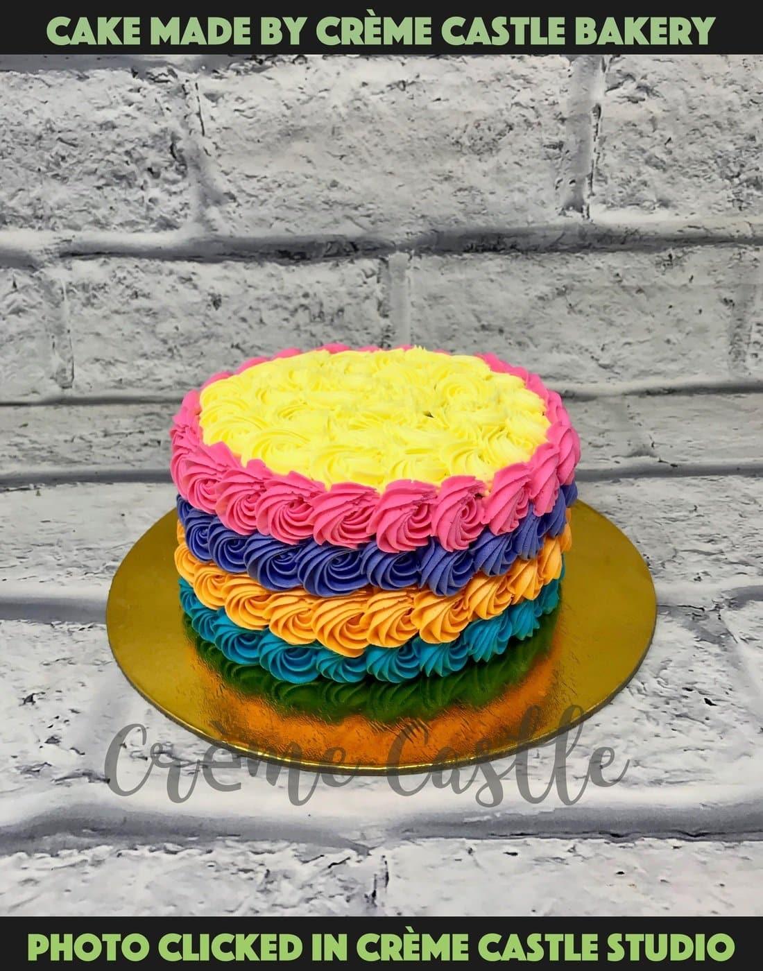 Rainbow Cream Layer Cake. Cake Designs for Kids. Noida & Gurgaon