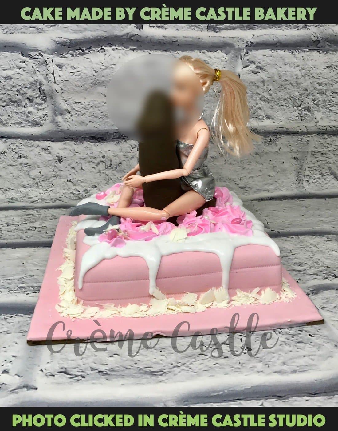 Wrapping Girl Adult Cake - Creme Castle
