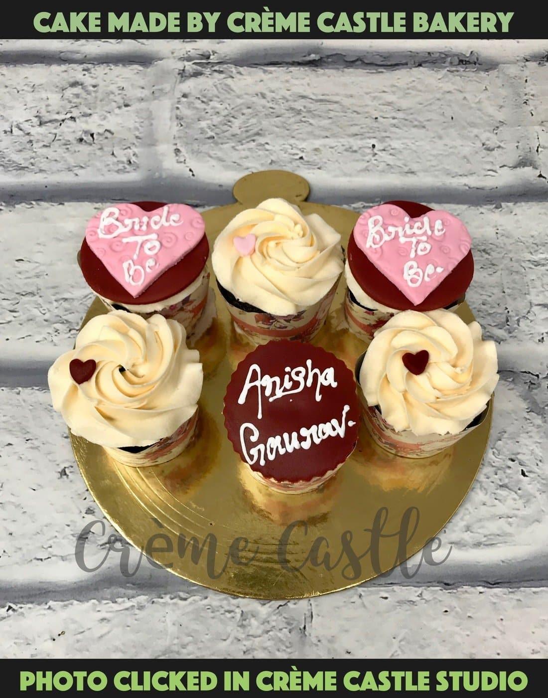 Cream Heart Cupcakes. Valentine Theme Cupcakes. Noida Gurgaon