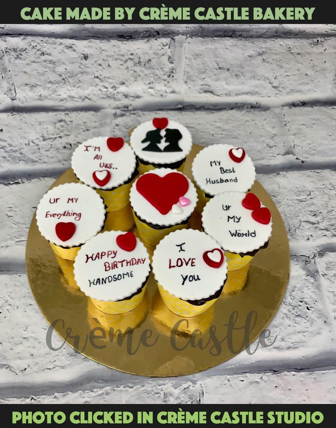 Valentine Message Cupcakes - Creme Castle