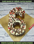 Naked Number 6 Cake