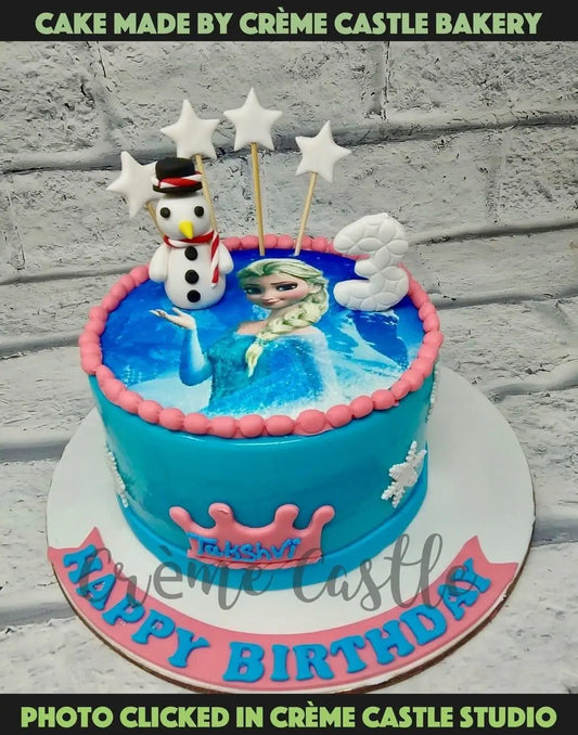 Frozen Olaf Photo Cake - Creme Castle