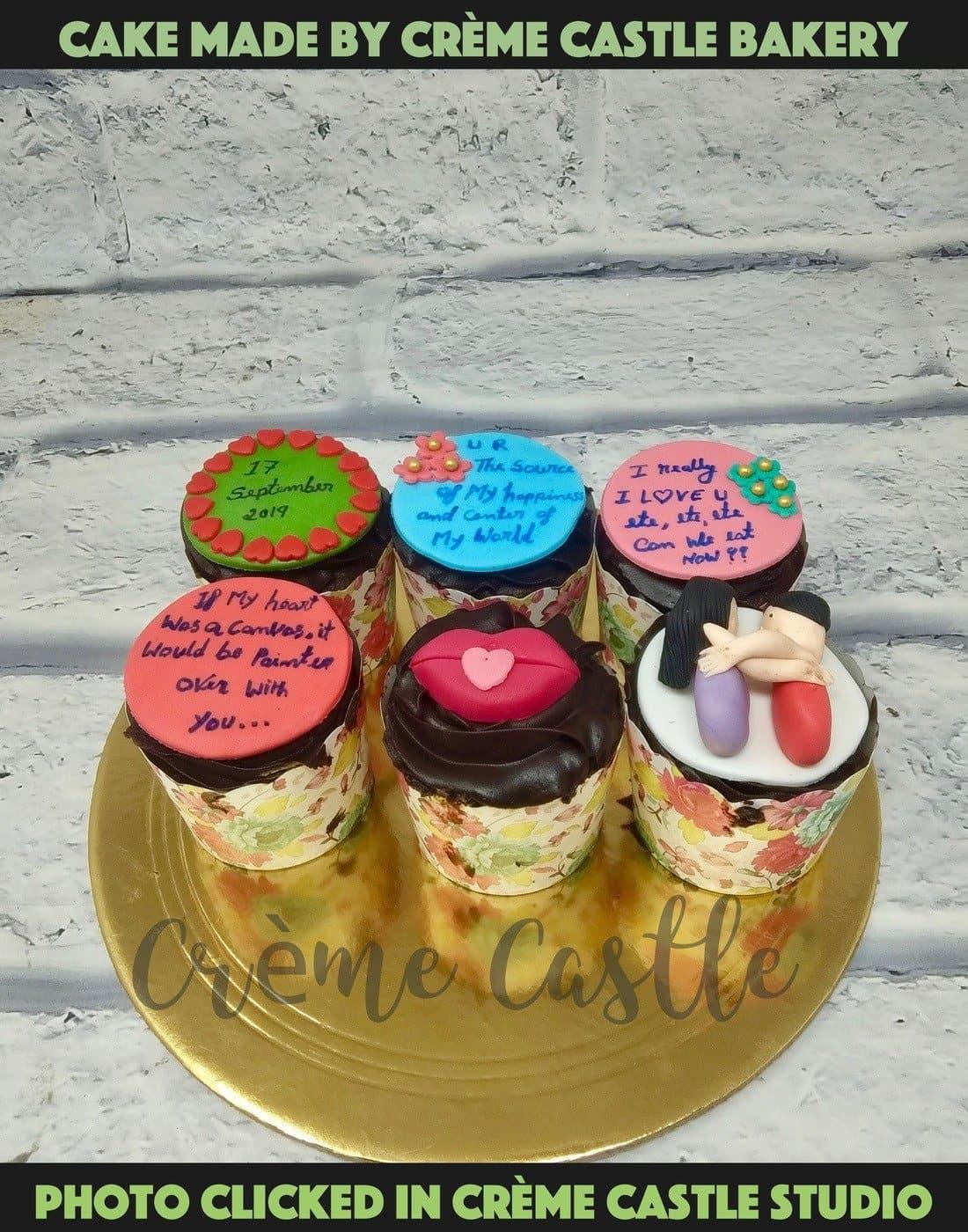 Valentine Couple and Messages Cake - Creme Castle