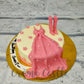 Baby Pink Dress Boots Cake - Creme Castle