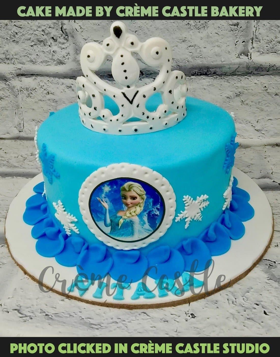 Frozen Ice Tiara Cake - Creme Castle