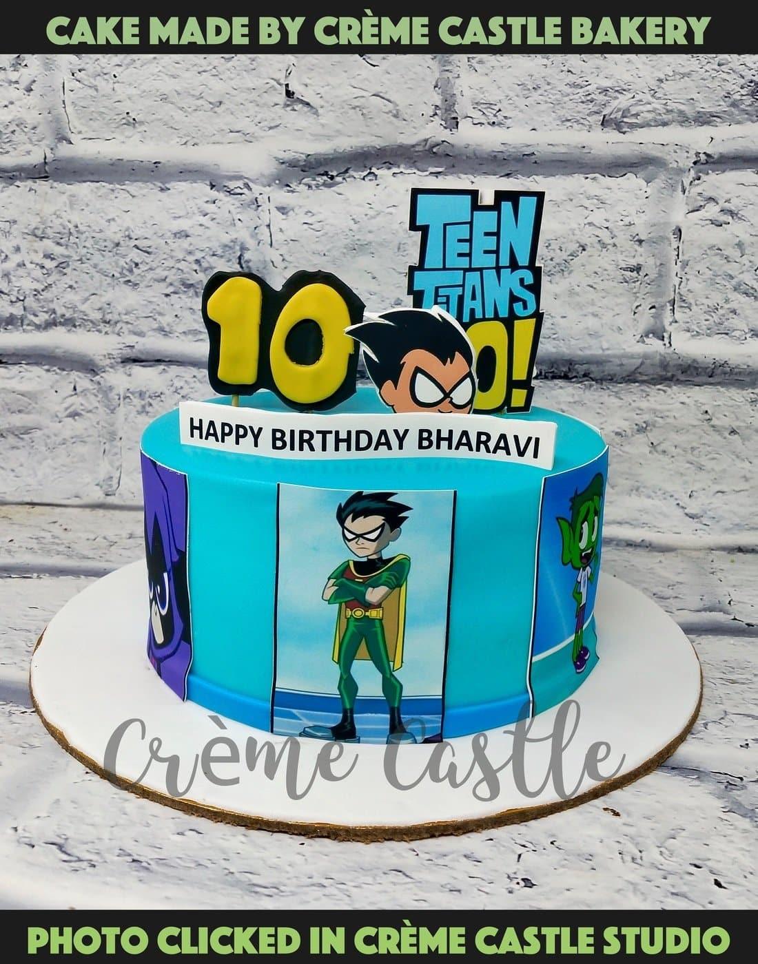 Teen Titans Logo Cake. Birthday Cake Ideas for Son. Noida & Gurgaon