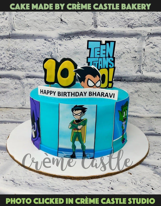 Teen Titans Logo Cake. Birthday Cake Ideas for Son. Noida & Gurgaon