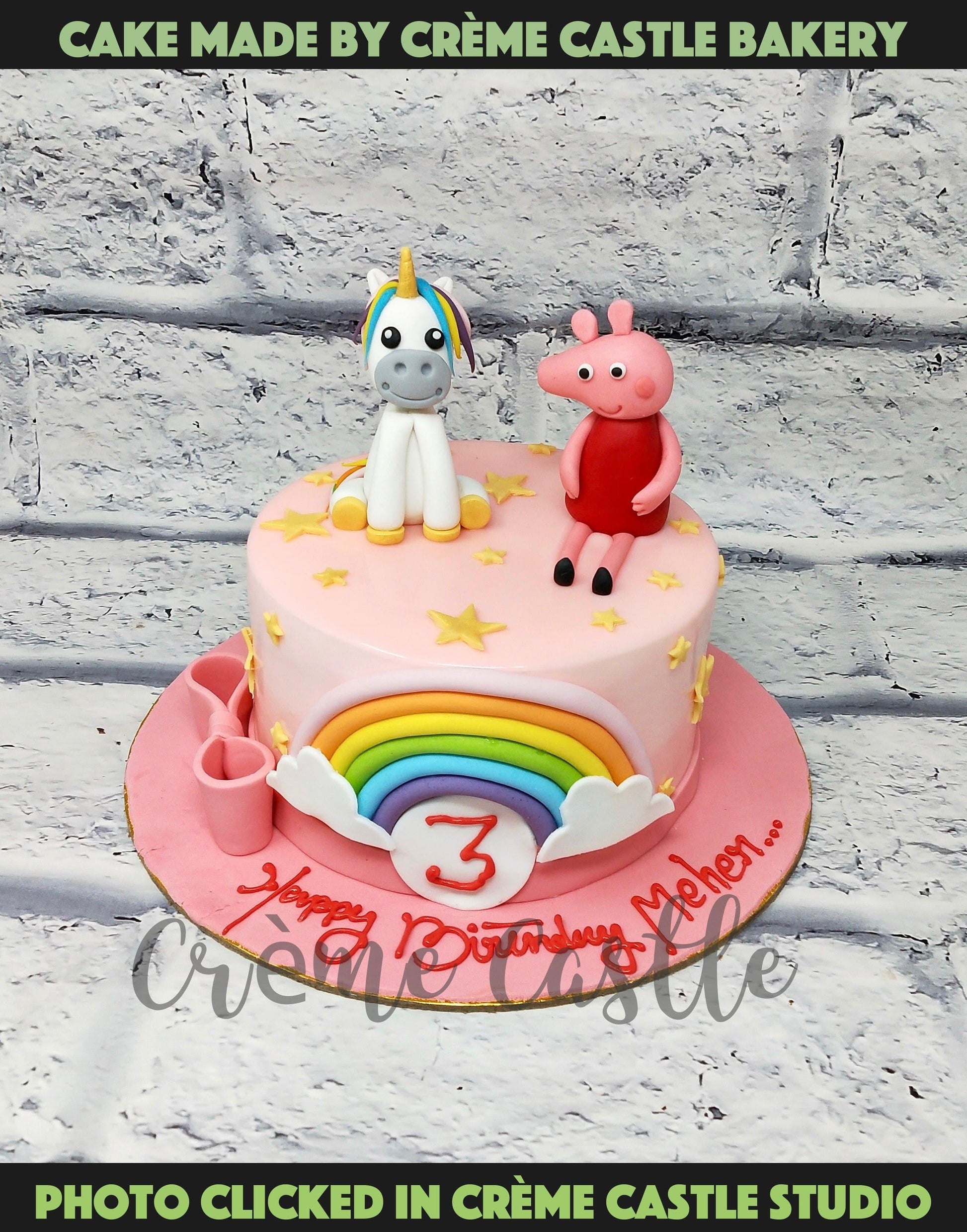 Peppa Unicorn Cake - Creme Castle