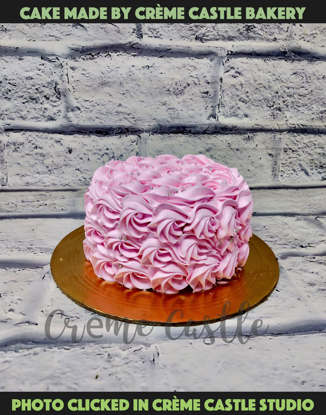 Cake Designs for Baby Girl. Pink Rose Cake. Noida & Gurgaon