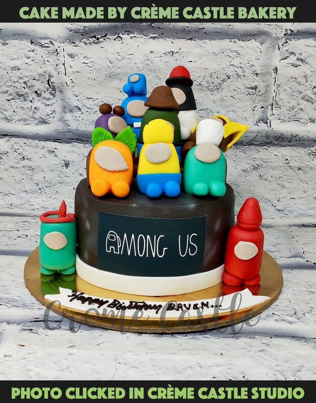 Among us Stars Cake. Mobile Game Theme Cake. Noida & Gurgaon