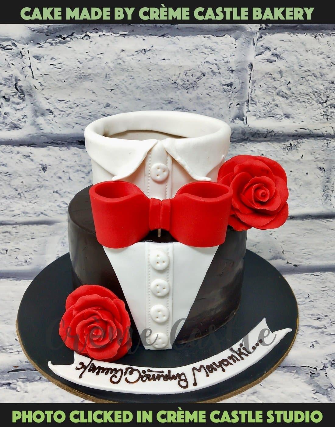 Gentleman and Roses Cake - Creme Castle