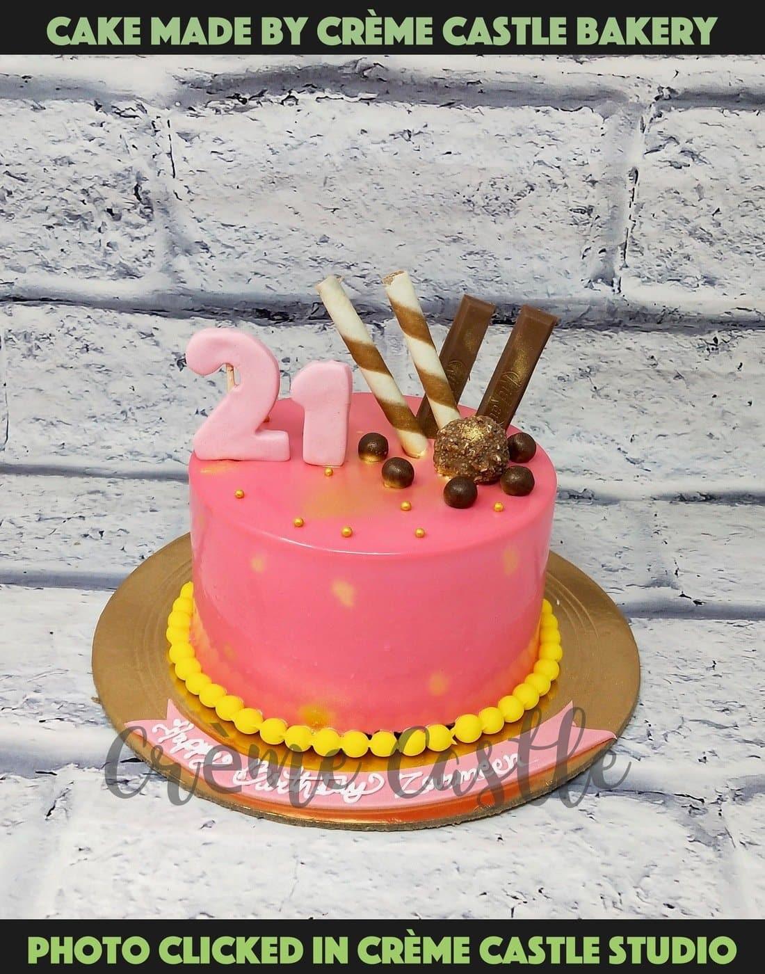 Pinky Chocolate Cake - Creme Castle