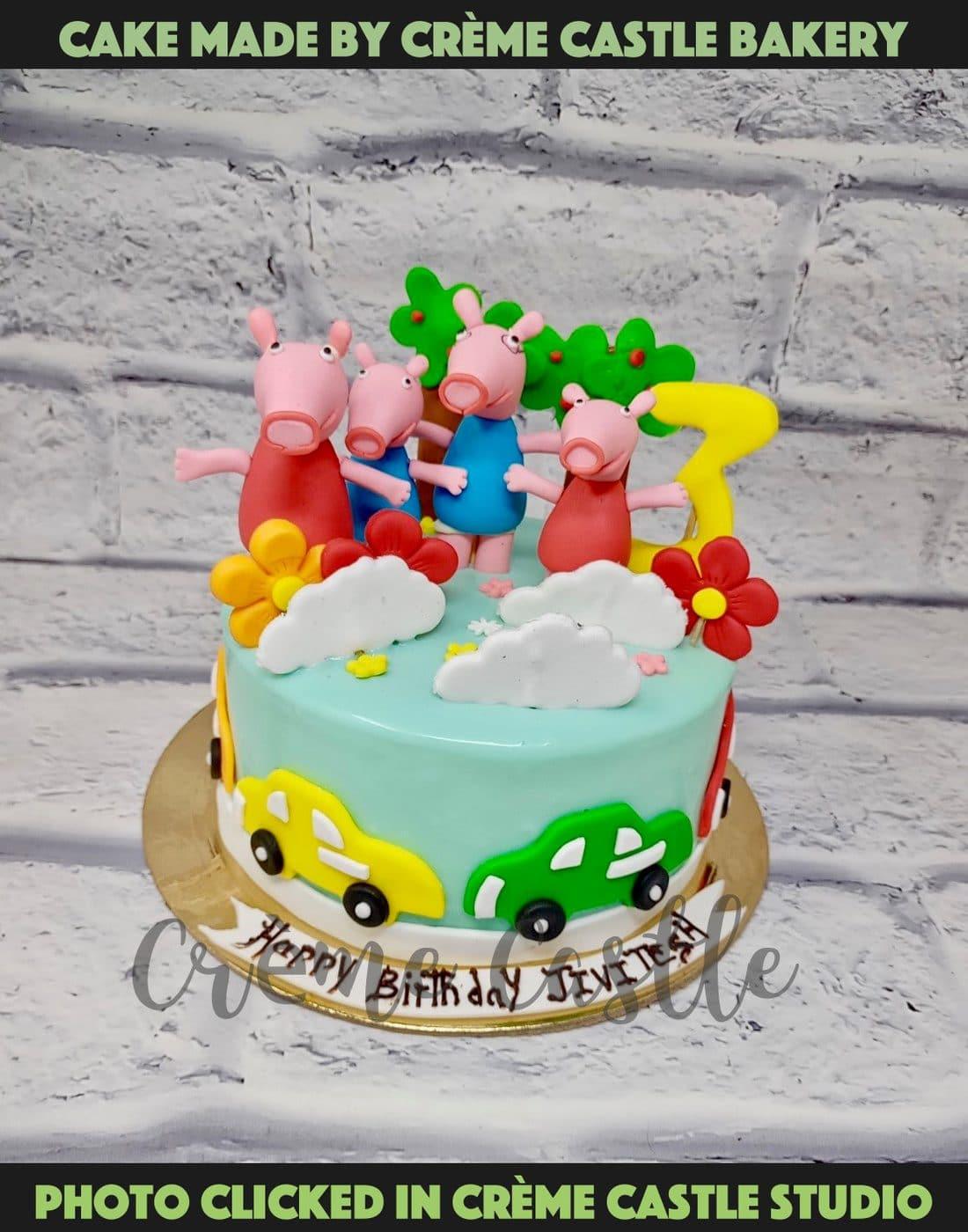 Peppa Family Party Cake - Creme Castle